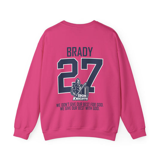 Iron Knights Basic Adult Unisex Crewneck Sweatshirt w/Name, Number & Bible Verse - All White or Blue Design