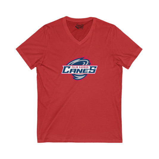 Palm Harbor Lady Canes Unisex Adult Women's V-Neck T-Shirt