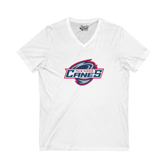 Palm Harbor Lady Canes Unisex Adult Women's V-Neck T-Shirt