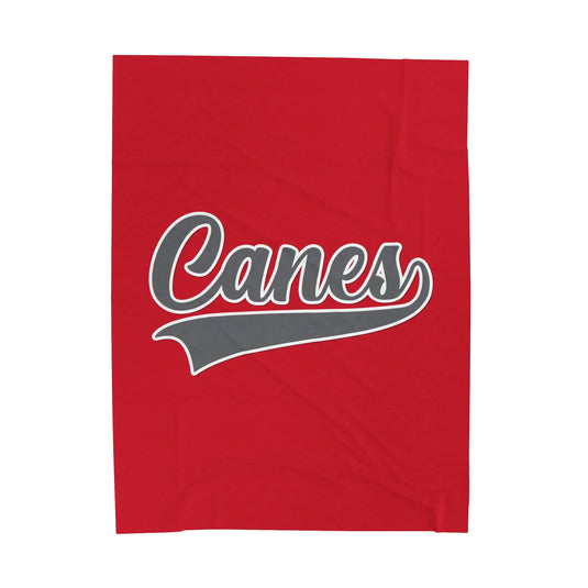 Palm Harbor Lady Canes Velveteen Plush Blanket