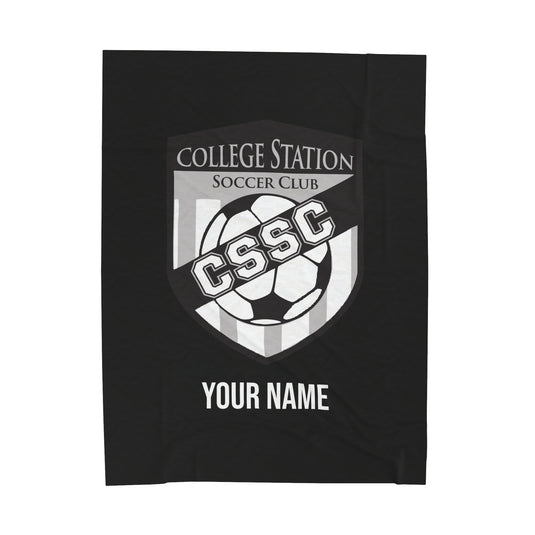 College Station Soccer Club Vanguard Velveteen Plush Blanket w/Custom Name Option