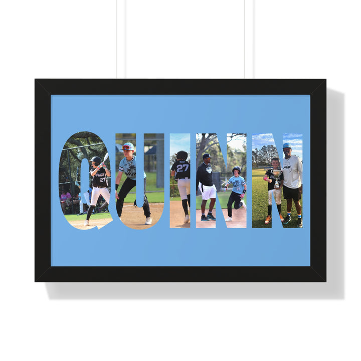 Custom Picture Block Name Framed Art