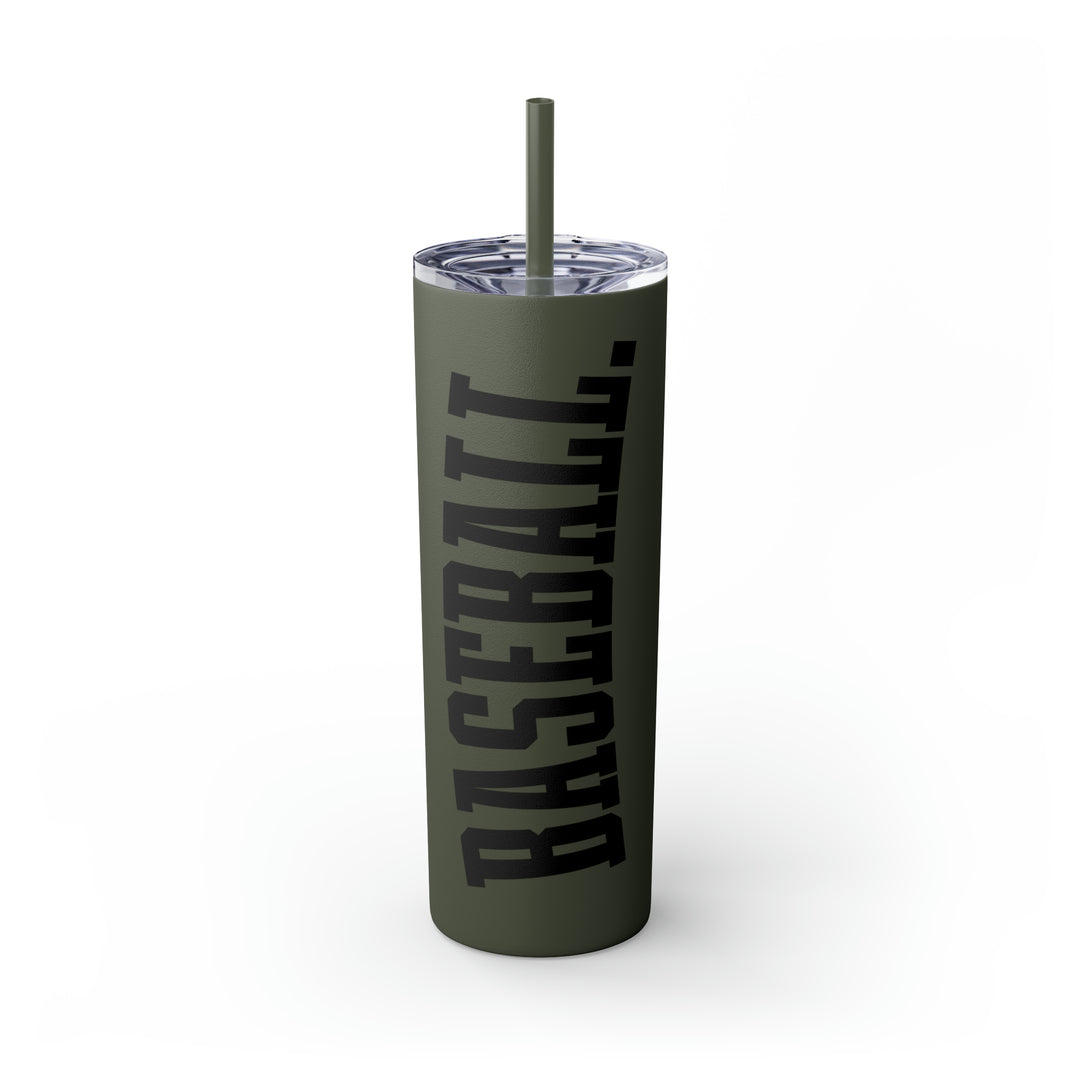 Tall Design Baseball 20oz Skinny Tumbler with Straw in Matte or Glossy