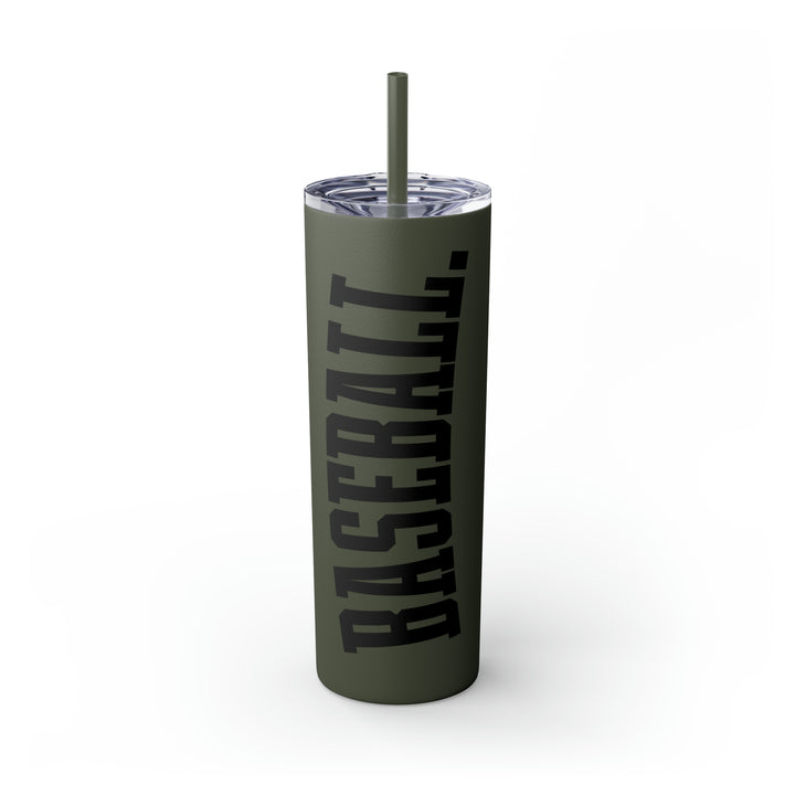 Tall Design Baseball 20oz Skinny Tumbler with Straw in Matte or Glossy