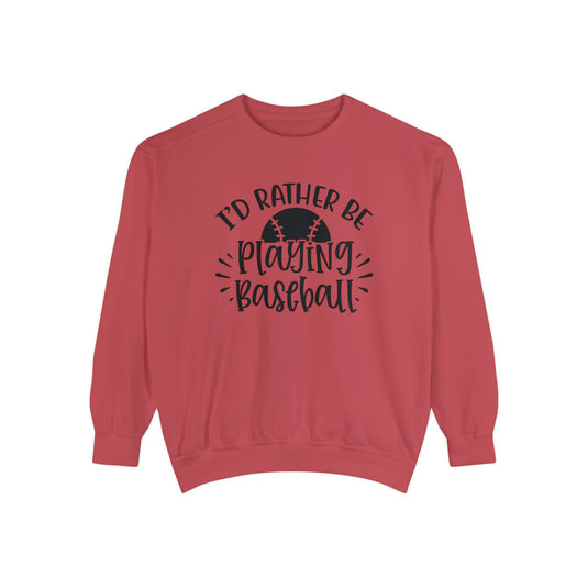 I'd Rather Be Playing Baseball Adult Unisex Premium Crewneck Sweatshirt