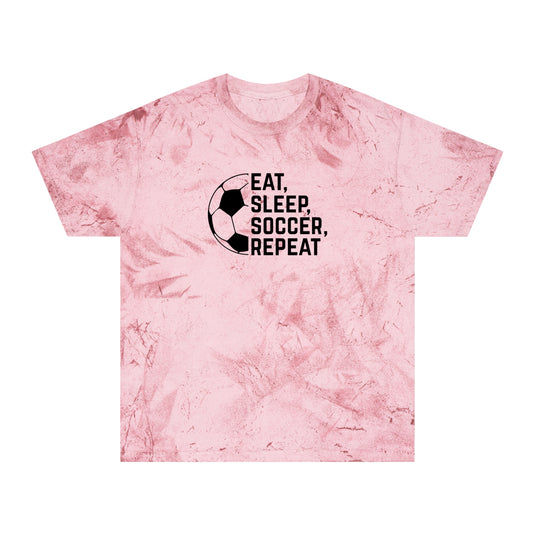 Eat Sleep Soccer Repeat Adult Unisex Colorblast T-Shirt