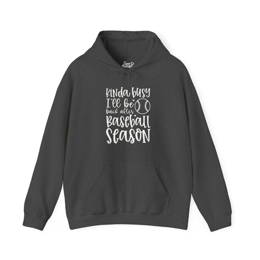 Kinda Busy Baseball Adult Unisex Basic Hooded Sweatshirt