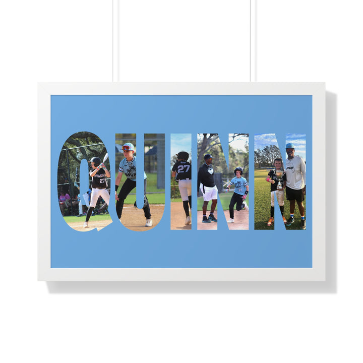 Custom Picture Block Name Framed Art