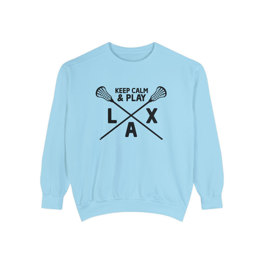 Keep Calm Lacrosse Adult Unisex Premium Crewneck Sweatshirt