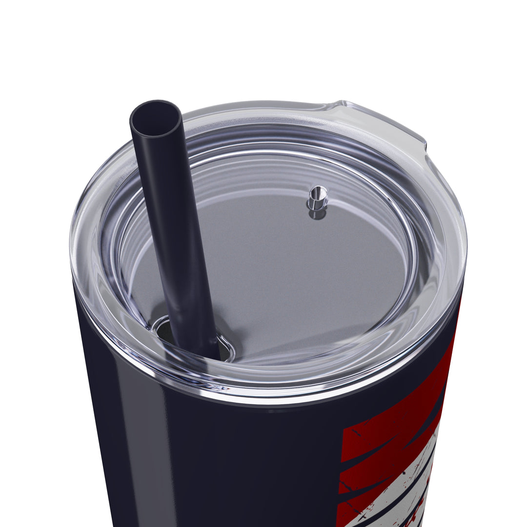 Baseball 20oz Skinny Tumbler with Straw w/Custom Name