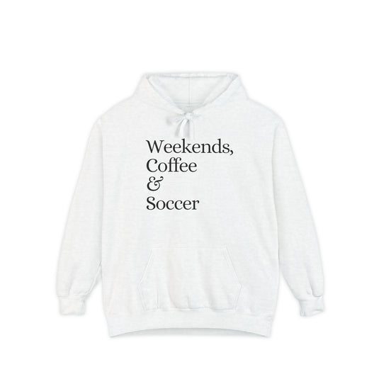 Weekends Coffee & Soccer Adult Unisex Premium Hooded Sweatshirt