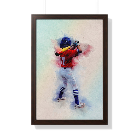 Custom Athlete Framed Art - Watercolor Effect