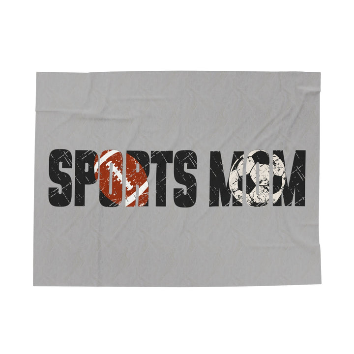 Sports Mom w/Football & Soccer Ball Plush Blanket