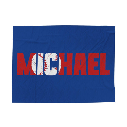 Baseball Plush Blanket w/Custom Name