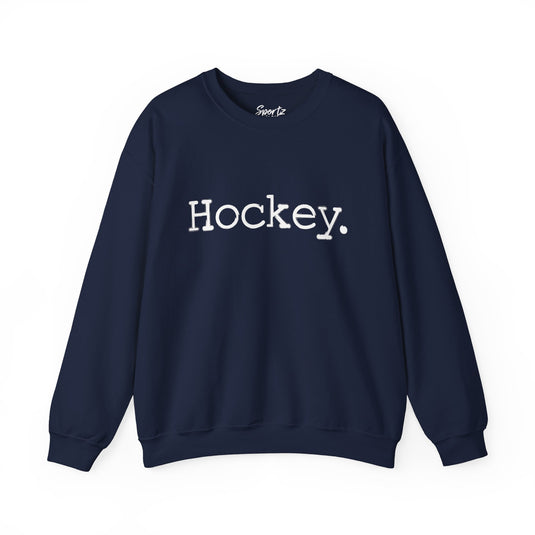 Typewriter Design Hockey Adult Unisex Basic Crewneck Sweatshirt