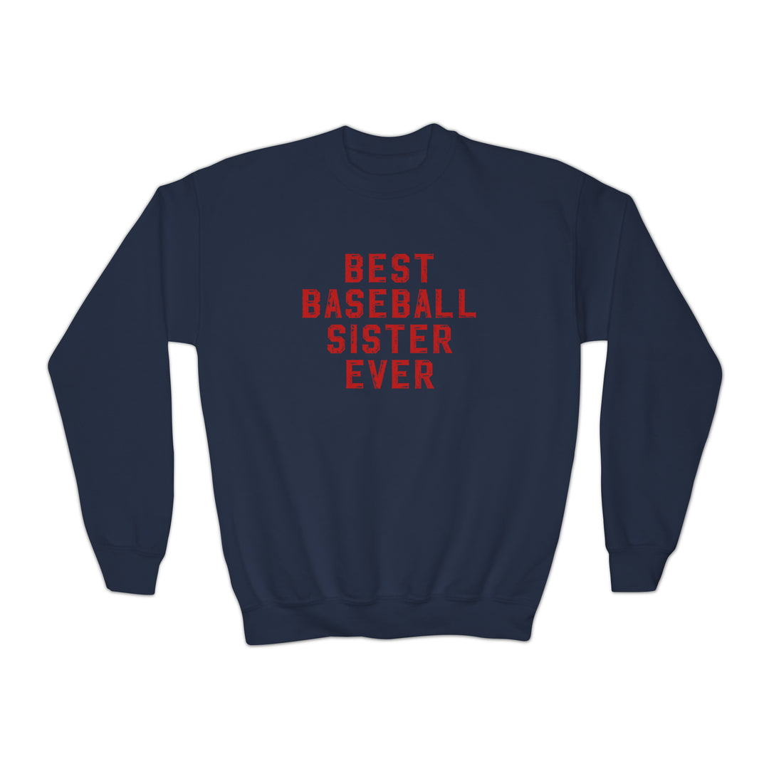 Best Baseball Sister Ever Youth Crewneck Sweatshirt