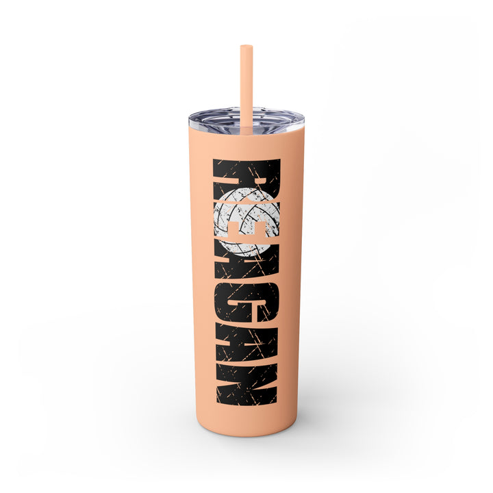 Volleyball 20oz Skinny Tumbler with Straw w/Custom Name