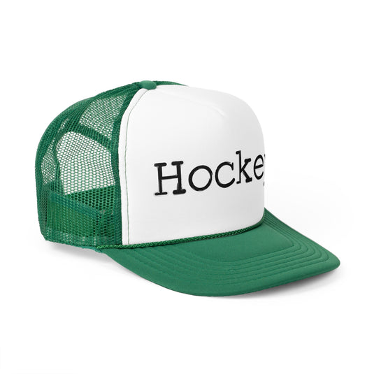 Hockey Typewriter Design Trucker Hat