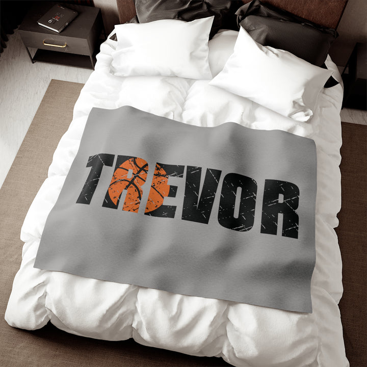 Basketball Sweatshirt Blanket w/Custom Name