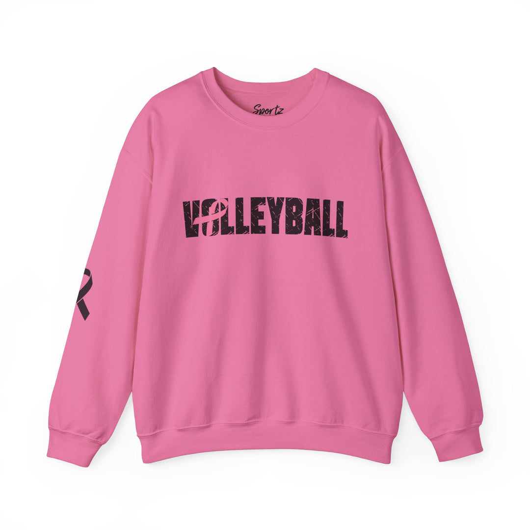 Cancer Ribbon Pick Your Sport Adult Unisex Crewneck Sweatshirt w/Ribbon on Sleeve