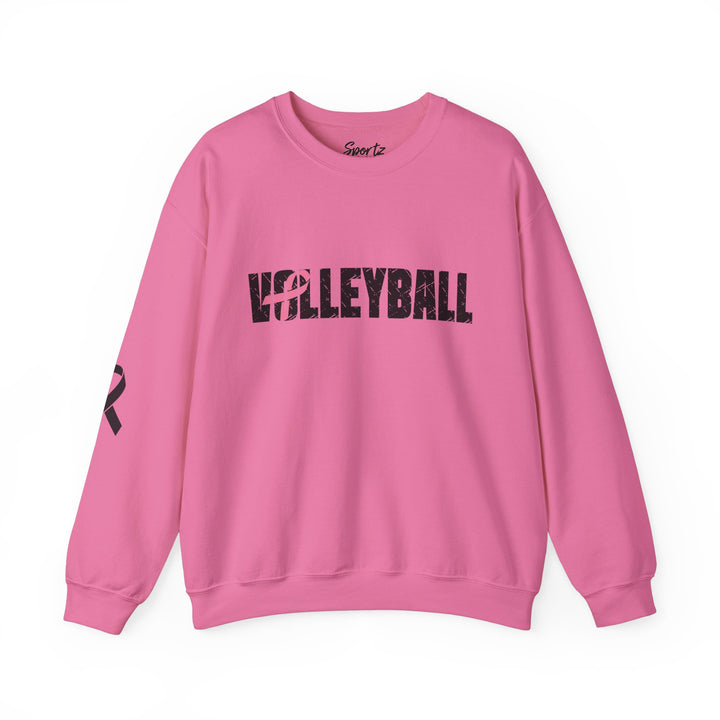 Cancer Ribbon Pick Your Sport Adult Unisex Crewneck Sweatshirt w/Ribbon on Sleeve