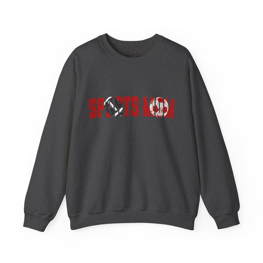 Sports Mom w/Football & Soccer Ball Adult Unisex Basic Crewneck Sweatshirt