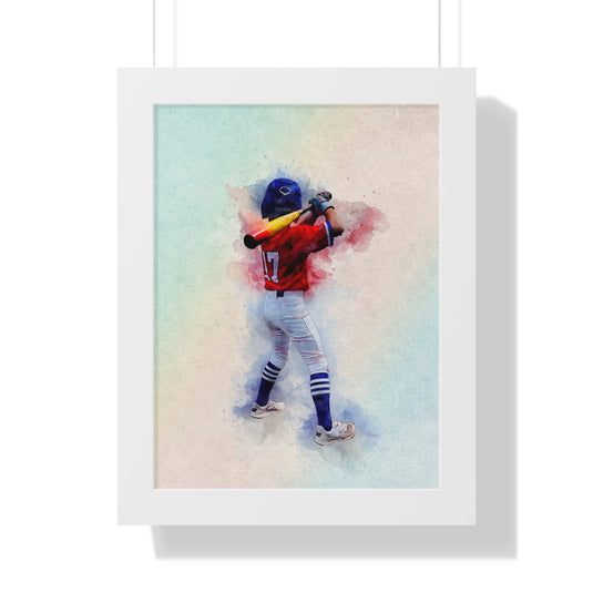 Custom Athlete Framed Art - Watercolor Effect