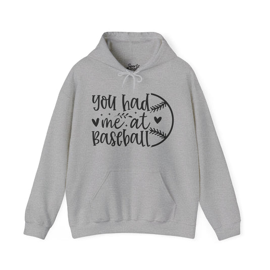 You Had Me at Baseball Adult Unisex Basic Hooded Sweatshirt