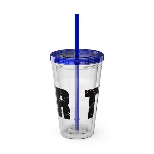 Basketball 16 oz Sunsplash Tumbler with Straw w/Custom Name