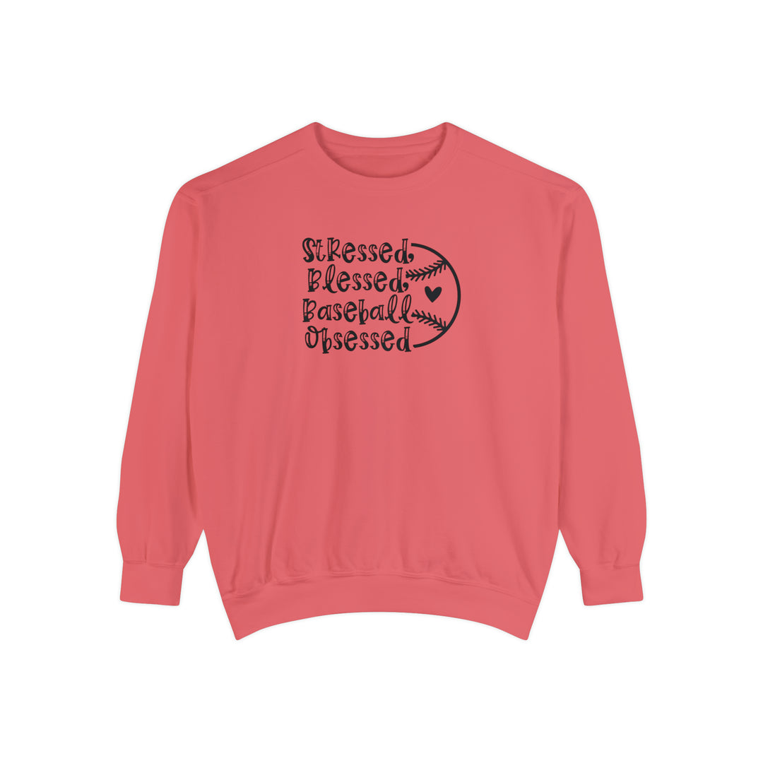 Stressed Blessed Baseball Obsessed Adult Unisex Premium Crewneck Sweatshirt