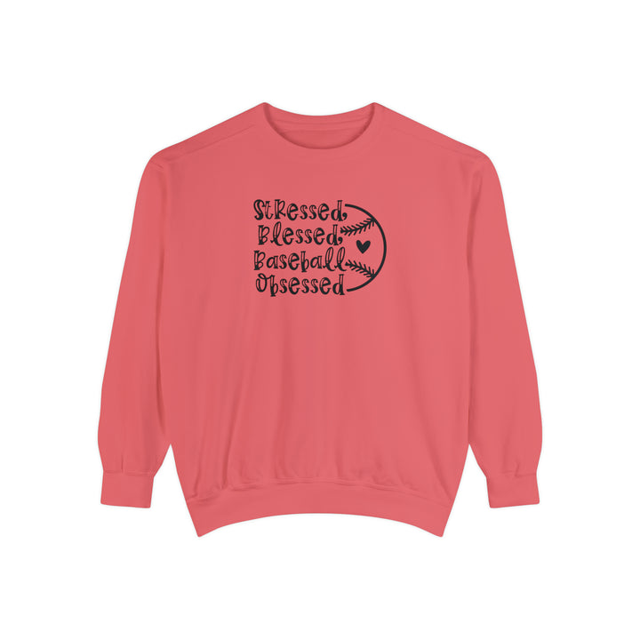 Stressed Blessed Baseball Obsessed Adult Unisex Premium Crewneck Sweatshirt