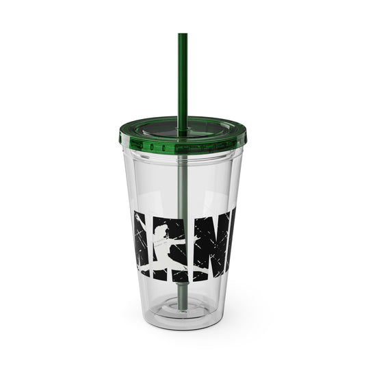 Gymnastics 16 oz Sunsplash Tumbler with Straw w/Custom Name