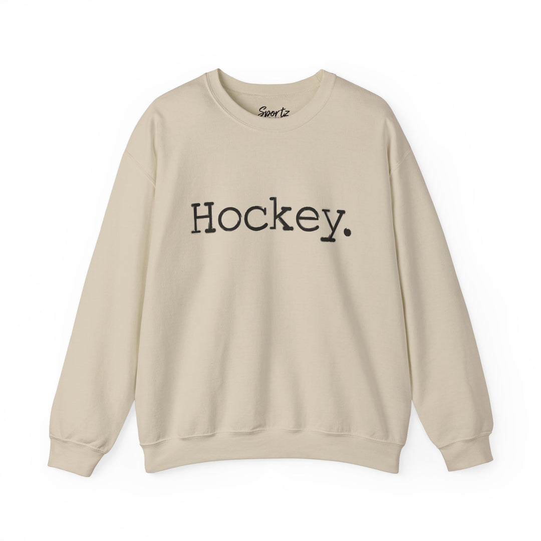 Typewriter Design Hockey Adult Unisex Crewneck Sweatshirt