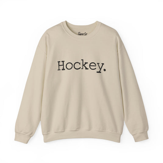 Typewriter Design Hockey Adult Unisex Basic Crewneck Sweatshirt