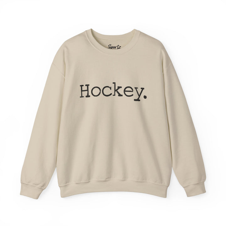 Typewriter Design Hockey Adult Unisex Crewneck Sweatshirt