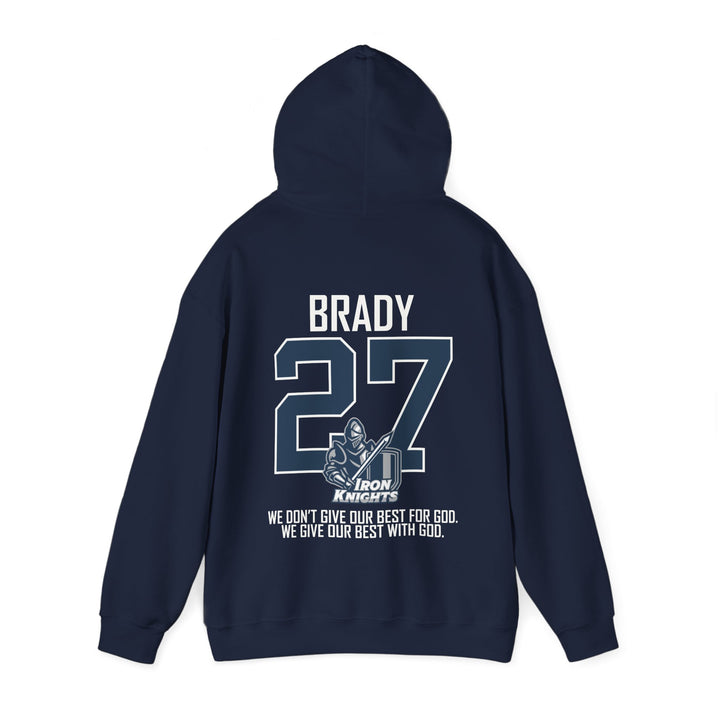 Iron Knights Adult Unisex Hooded Sweatshirt w/Knight Design, Name & Number on back