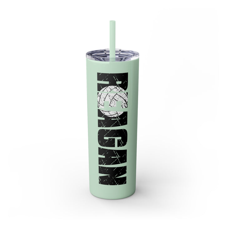 Volleyball 20oz Skinny Tumbler with Straw w/Custom Name