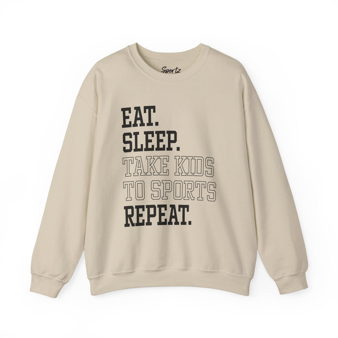 Eat Sleep Take Kids To Sports Repeat Adult Unisex Crewneck Sweatshirt