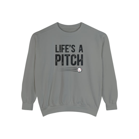 Life's a Pitch Baseball Adult Unisex Premium Crewneck Sweatshirt