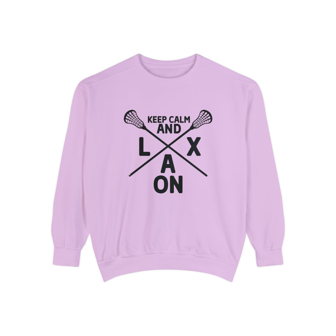 Keep Calm and LAX On Lacrosse Adult Unisex Premium Crewneck Sweatshirt