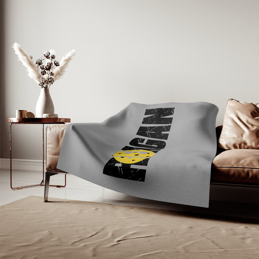 Pickleball Sweatshirt Blanket w/Custom Name