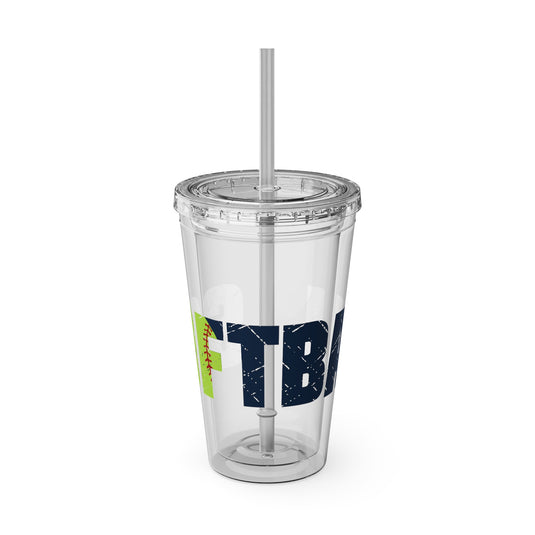 Softball 16 oz Sunsplash Tumbler with Straw