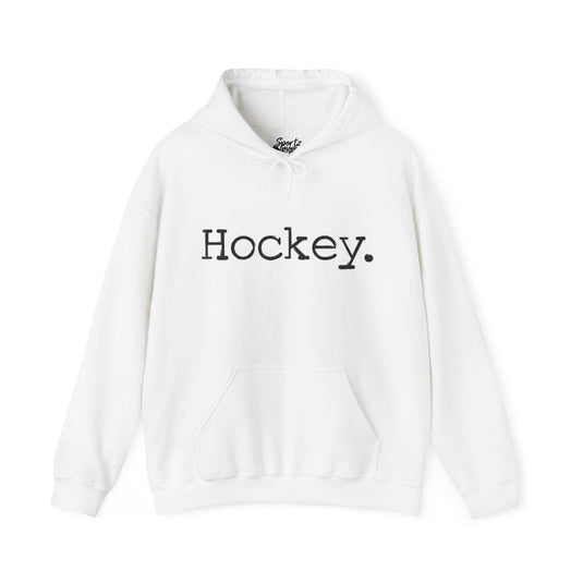 Typewriter Design Hockey Adult Unisex Basic Hooded Sweatshirt
