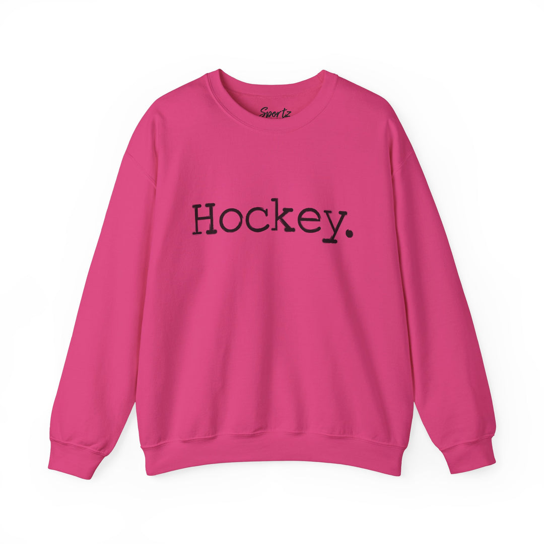 Typewriter Design Hockey Adult Unisex Crewneck Sweatshirt