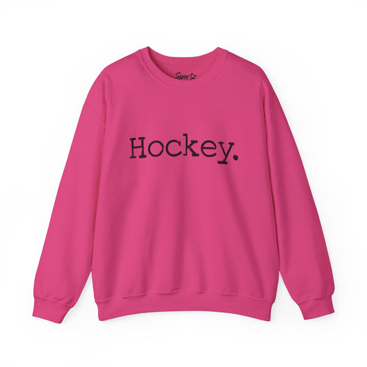 Typewriter Design Hockey Adult Unisex Basic Crewneck Sweatshirt