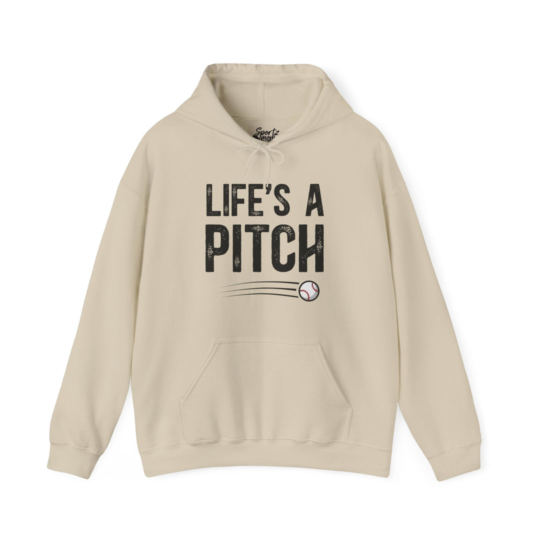 Life's a Pitch Baseball Adult Unisex Hooded Sweatshirt