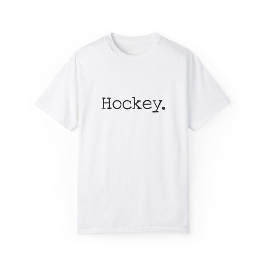 Typewriter Design Hockey Adult Unisex Premium T-Shirt