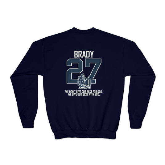 Iron Knights Youth Crewneck Sweatshirt w/Knight Design, Name & Number on back