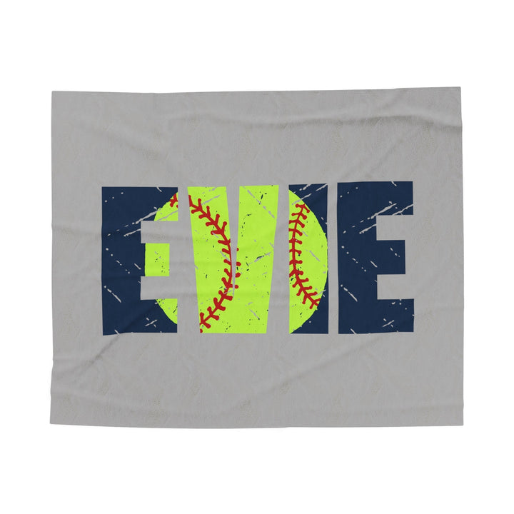 Softball Plush Blanket w/Custom Name