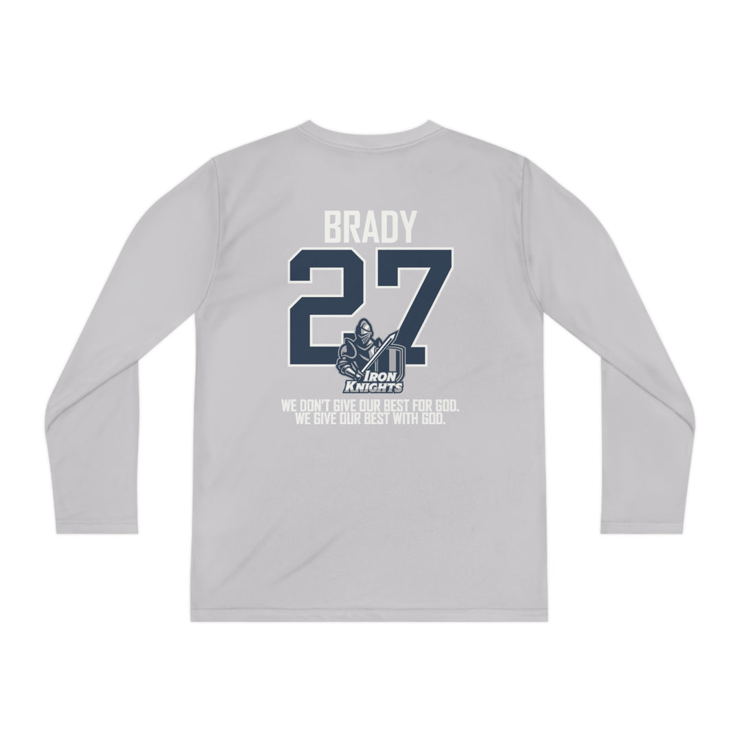 Iron Knights Youth Long Sleeve Competitor Moisture Wicking Tee W/Flag Design, Name & Number